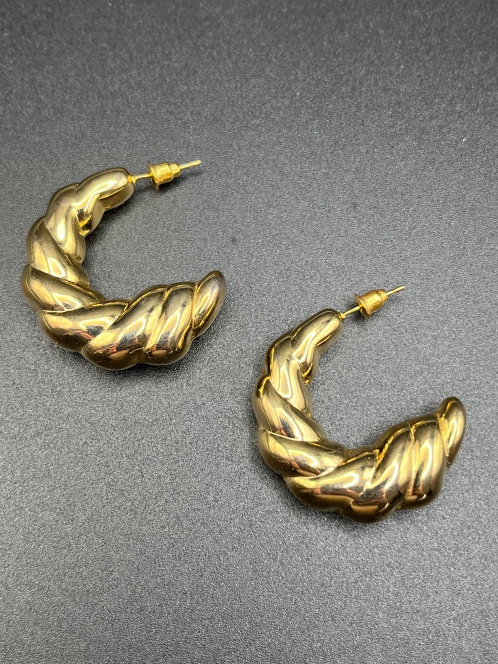 Gold over sterling chunky statement earrings